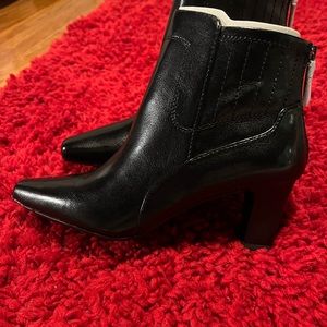 Franco Sarto black leather booties. Size 8